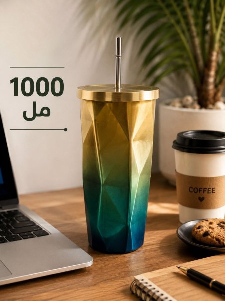 مطرة ستانلس متليك مع مصاصة